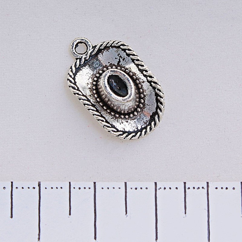 Hat Pendant Finding, Silver Color, 22x13mm, Pack of 20g +/-11pcs