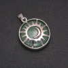 Pendant with natural jade in a Sun setting, diameter 27mm