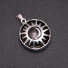 Pendant with Natural Agate in a Gold-tone Setting "Sun", diameter 27mm