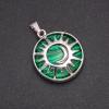 Pendant with Malachite in a Sun setting, 27mm diameter
