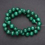 Natural Malachite Stone Beads, Smooth Round, Diameter 10(+/-)mm, Length 38cm