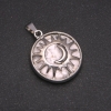 Pendant with Natural Howlite in Sun Setting, 27mm diameter