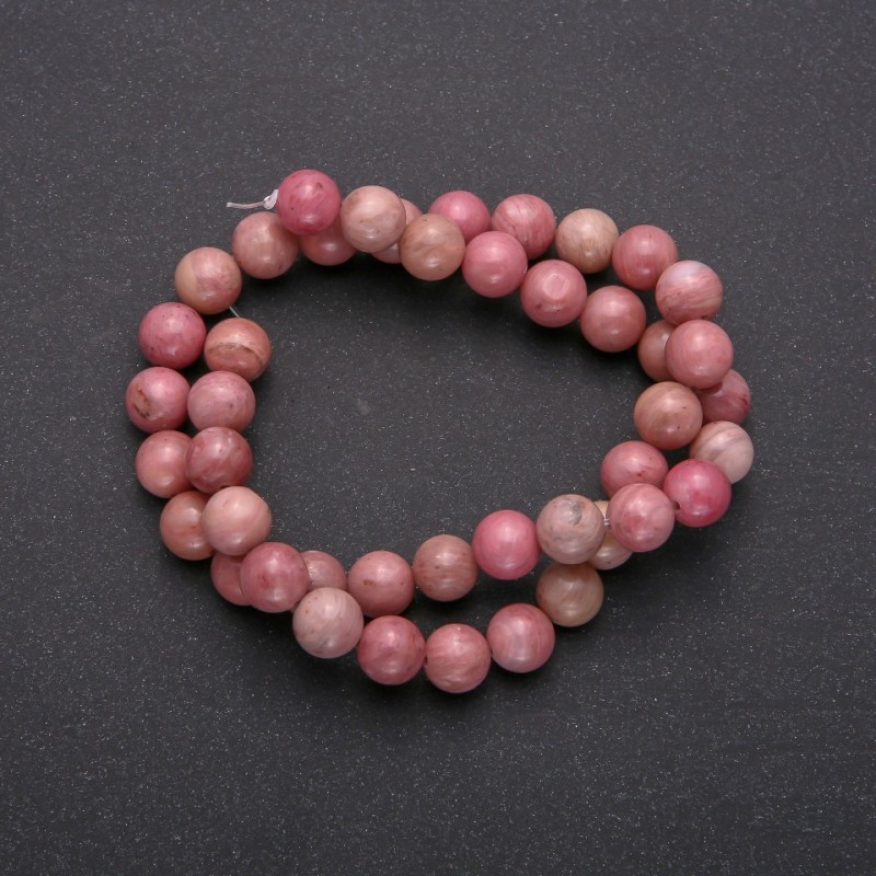 Natural Rhodochrosite Stone Beads, Smooth Round 8 (+/-) mm, Strand Length 38cm+