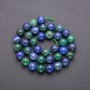 Azurite Natural Stone Beads, Smooth Round, Diameter 10(+-)mm, Strand Length 38+-cm