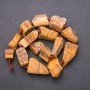 Raw Tiger's Eye Beads, Tumbled Nuggets on Thread, Diameter 20x26 (+/-) mm, Length 42cm
