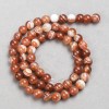 Orange Agate Beads on Thread, Smooth Round, Diameter 10mm (+/-), Length 38cm+