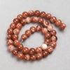 Orange Agate Beads on Thread, Smooth Round, Diameter 8mm (+/-), Length 38cm+