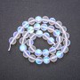 Opal Glass Beads, White Matte, on Thread, Diameter 10 (+/-) mm, Length 38cm