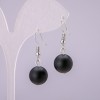 Shungite Earrings, smooth ball, diameter 12(±)mm