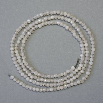 Labradorite Beads on a Strand, Faceted Round, Diameter 2(+/-)mm, Length 38cm
