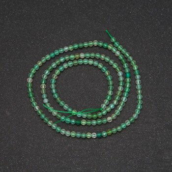 Jade Beads on a Strand, Faceted Round, Diameter 2.5(+/-)mm, Length 38cm