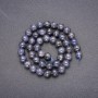 Natural Iolite Stone Beads, Smooth Round, Diameter 8 (+/-) mm, Length 38cm