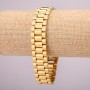 Stainless Steel Metal Bracelet with Clasp, 16.5mm Thickness, 21cm Length, Gold Color