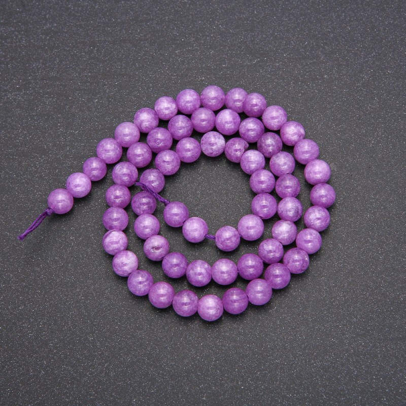 Dyed Quartz Beads (Amethyst-Style) Smooth Round, Strand, Diameter 6.5mm +/-, Length 38cm (+/-)
