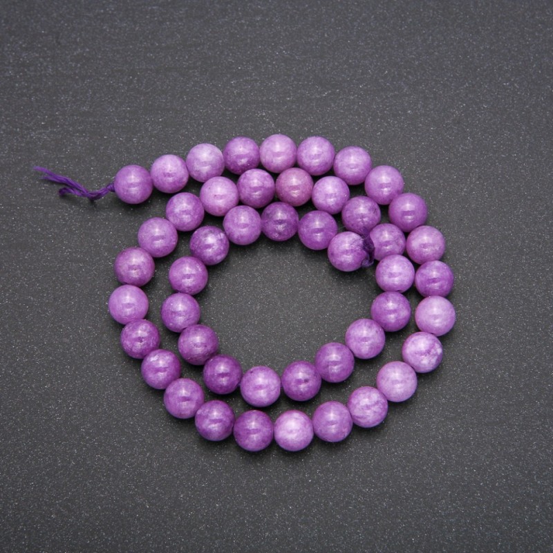 Dyed Quartz Beads (Amethyst-Style) Smooth Round, Strand, Diameter 8mm, Length 38cm (+/-)