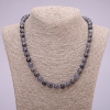 Iolite Natural Stone Necklace, Smooth Round Beads, Diameter 8mm (+/-), Length 48cm