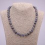 Iolite Natural Stone Necklace, Smooth Round Beads, Diameter 10mm (+/-), Length 48cm