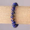Blue Synthetic Variscite Bracelet on Elastic Band, Smooth Round Beads, 10mm Diameter, 18cm Length