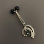 Silver-Tone Clip Brooch with Pendant for Scarves +-6cm