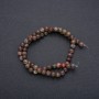 Beads on Fishing Line Natural Stone Picasso Jasper Smooth Round, diameter 6mm, length 38cm (+ -)