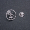 Xuping Rhodium Brooch with White Rhinestones, 22mm +