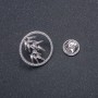 Xuping Rhodium Brooch with White Rhinestones, 22mm +