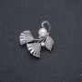Xuping Rhodium Brooch with Pearl, Diameter 8mm +/-, White Stones and Rhinestones, 33x31mm +