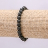 Natural Stone Bracelet Lava, round beads, diameter 6mm, length 18cm