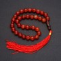 Natural Carnelian Prayer Beads, 33 Beads, Smooth Round, Diameter ~10mm, Carnelian Accent Bead