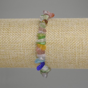Assorted Natural Stone Bracelet on Elastic Band, chip-7mm+/-, circumference-18cm