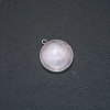 Rose Quartz Pendant in Silver-Tone Setting, diameter 26mm+