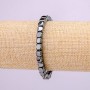 Elastic Bracelet, Hematite Cube Beads, Diameter 4x4(+-)mm, Length 18cm