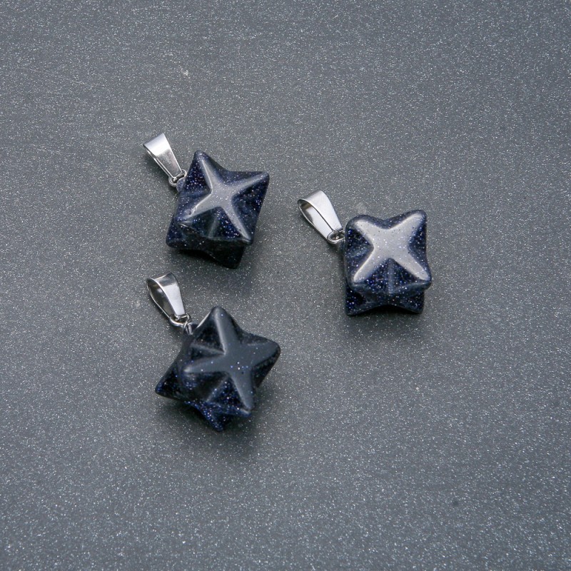 Blue Sand Aventurine Merkaba Pendant 10x10mm