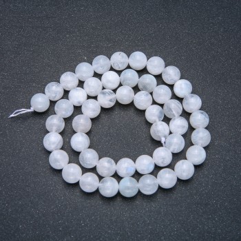 Adularia Natural Stone Smooth Round Beads on a Strand, 8mm Diameter +/-, 39cm Length