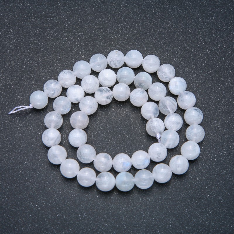 Adularia Natural Stone Smooth Round Beads on a Strand, 8mm Diameter +/-, 39cm Length