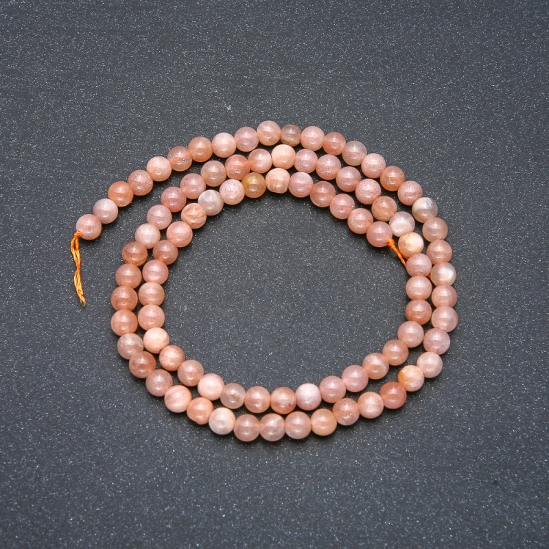 Selenite Natural Stone Smooth Round Beads on a Strand, 4mm Diameter +/-, 39cm Length