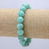 Bracelet on Elastic Band, Natural Amazonite Stone, Diameter 10mm+/-, Length 18cm+