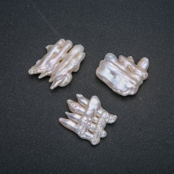 Baroque Pearl Findings 3x3.5(+/-)cm, Through-Hole, Price per 1 pc