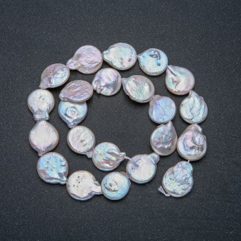 Baroque Pearl Strand, 15x18mm Diameter, 40mm Length + - with Petrol Sheen