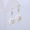 Natural Baroque Pearl Earrings, Diameter 4, 5 and 17mm, Length 38cm +/-, Gasoline Sheen