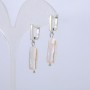 Natural Baroque Pearl Earrings, Diameter 17x10mm, Length 37mm +/-, Gasoline Sheen
