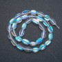 Opal Glass White Chameleon Beads on String, Tumbled, Diameter 12x8mm, Length 40cm +