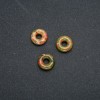 Pandora-Style Natural Heliotrope Unakite Stone Bead 15x4mm, Hole Diameter 5mm+