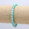 Amazonite Natural Stone Stretch Bracelet, Smooth Round Beads, 6mm Diameter, 18cm Circumference +