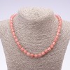 Natural Chalcedony Necklace, Smooth Round Beads, Diameter 8mm, Length 45cm