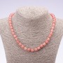 Natural Chalcedony Necklace, Smooth Round Beads, Diameter 8mm, Length 45cm