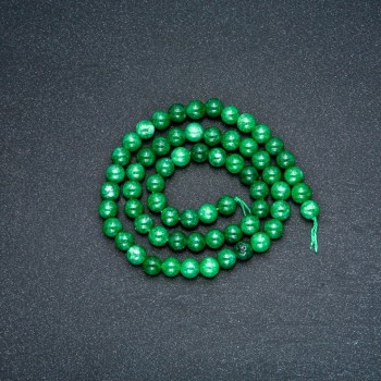 Beads on Thread, Chrysoprase (Imitation), Smooth Round Bead, 6mm Diameter, 38cm Length +
