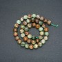 Beads on Thread, Natural Stone Green Jasper, Smooth Round Bead, 8mm Diameter, 38cm Length +