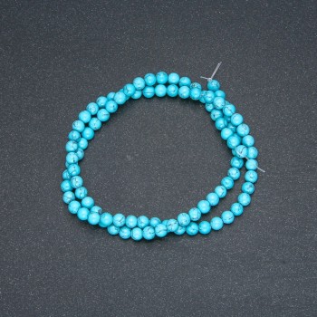 Turquoise (Pressed) Beads, Smooth Round, 4mm Diameter +/-, 40cm Strand Length+