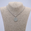 Yin Yang Pendant 36x25mm on Chain, Length 70cm +/-, Silver-Tone Metal